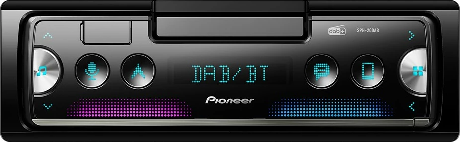Moderen avtoradio Pioneer SPH-20DAB, DAB, Bluetooth, nosilec za telefon, črn
