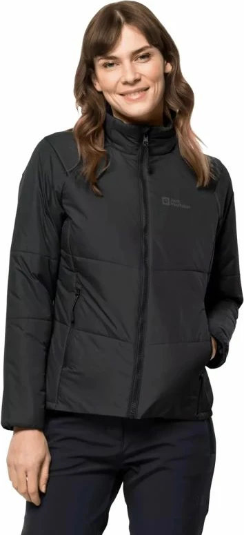 Topla ženska jakna Bergland INS Hoody W, Jack Wolfskin, črna