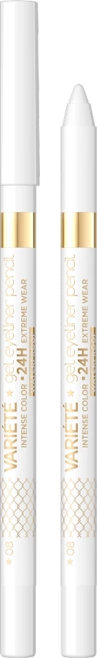 Vodoodporen gel-eyeliner Eveline Cosmetics Variety 08 White, 1 kos