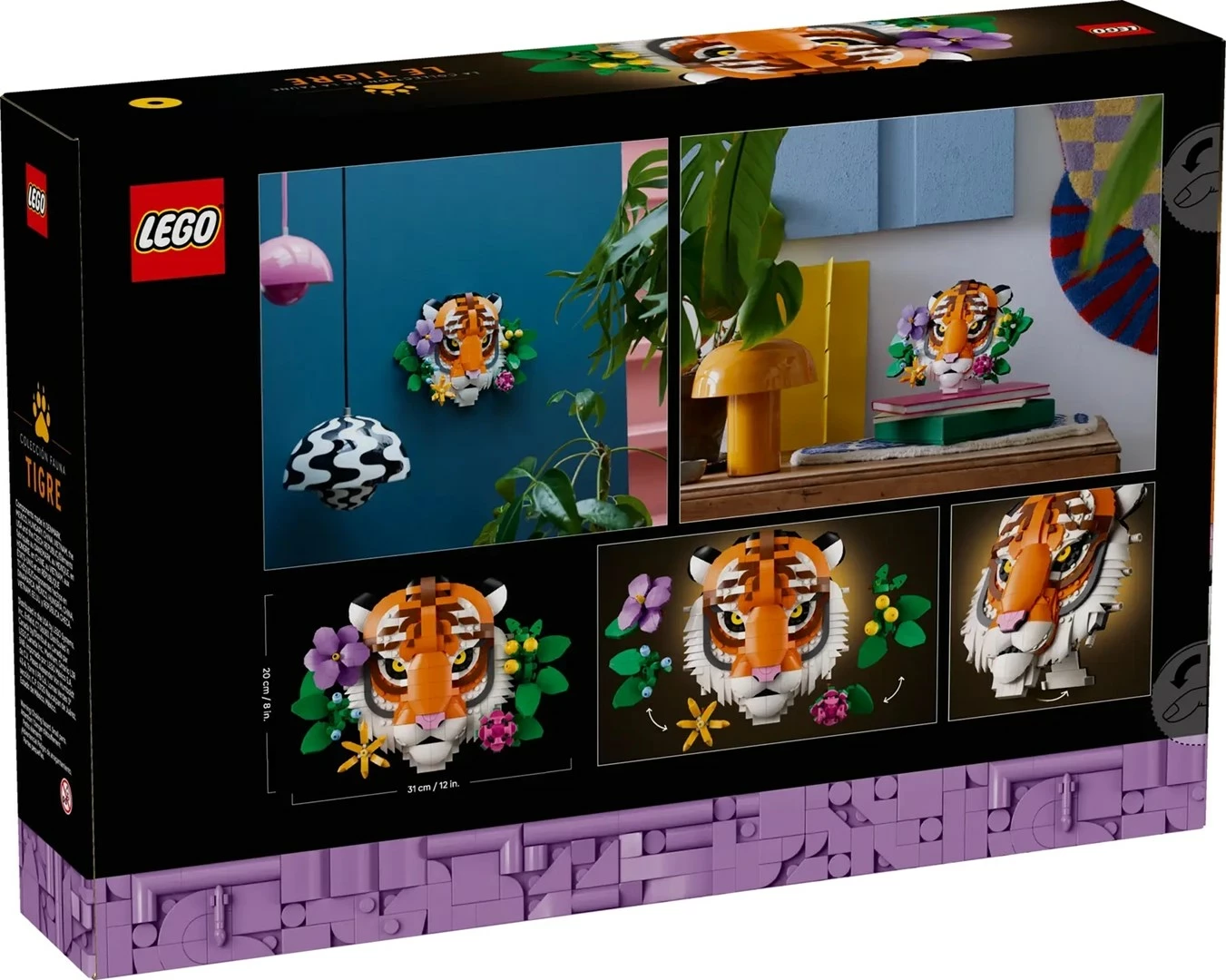 Mural/Tri-dimenzionalna umetniška sestava LEGO ART The Fauna Collection Tiger 31217 za odrasle, 744 delov