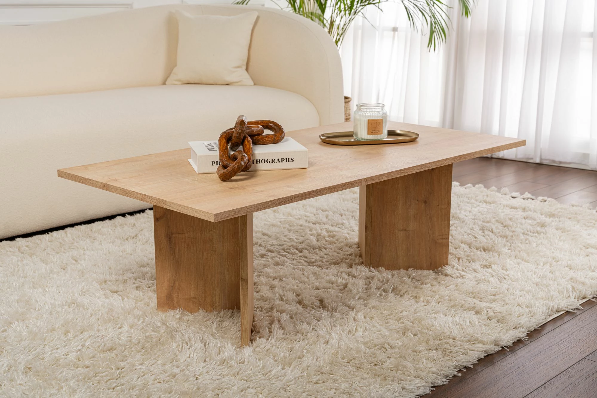 Kavni mizica Sabin, Sapphire Oak, lesena barva
