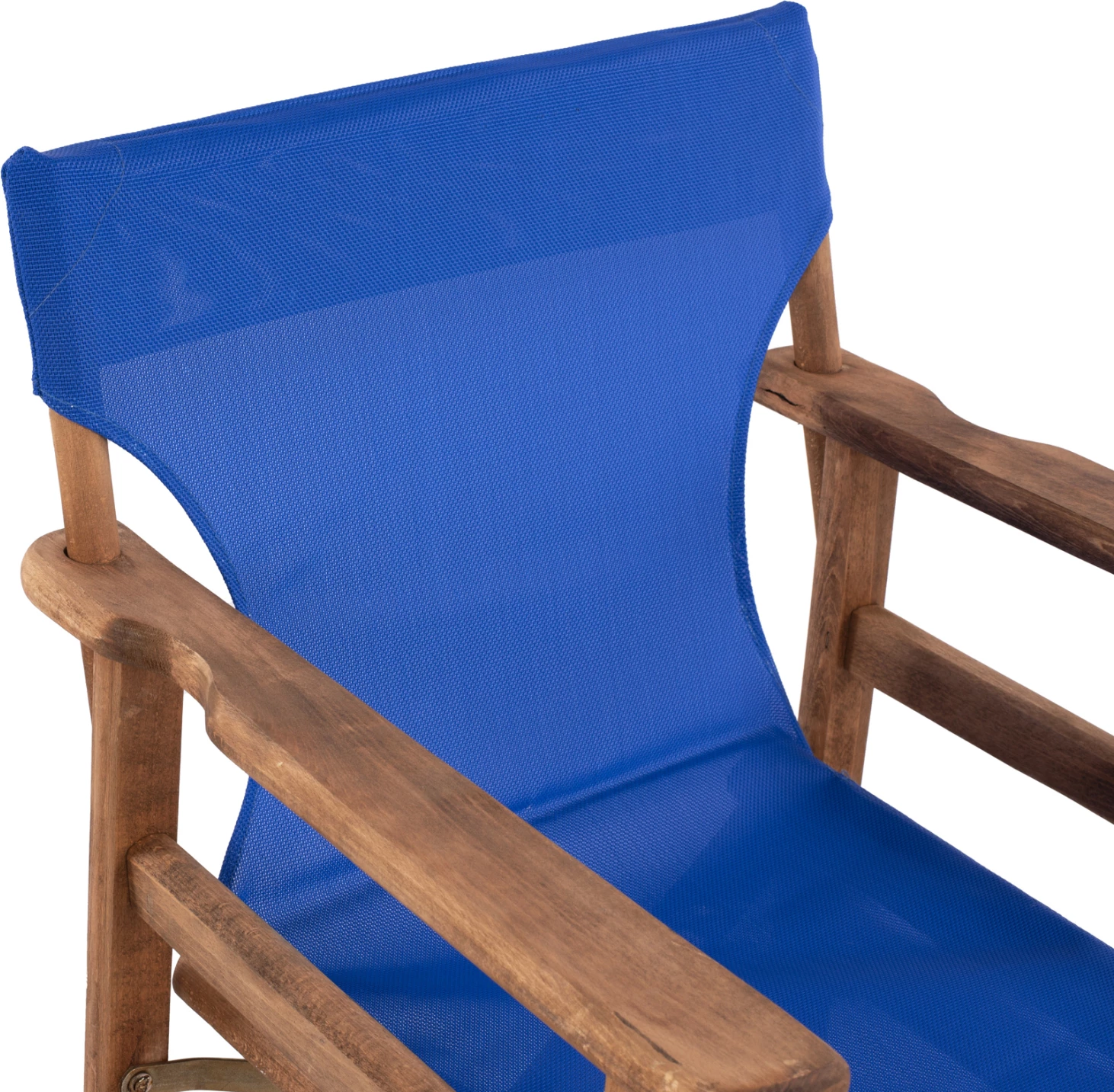 Režiserski stol Limnos oreh z modrim tekstilom FH10368.01