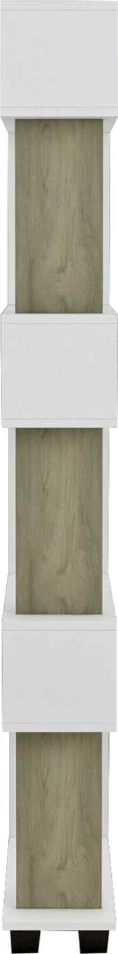 Knjižna polica OWL iz melamina v olivno sivi in beli barvi 60x19,5x165H cm. FH8923.11