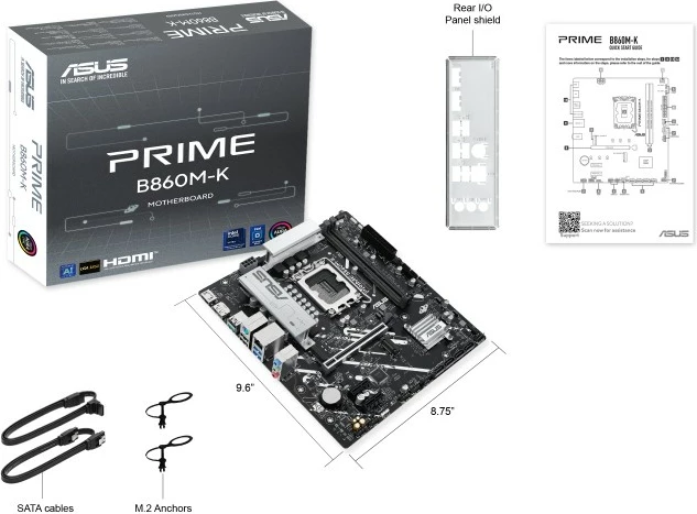 Plošča amska Asus PRIME B860M-K, LGA1851, DDR5, micro ATX