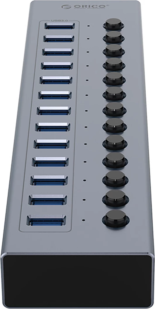 Hub z 13 USB-A 3.0 in stikali Orico BT2U3-13AB, siva