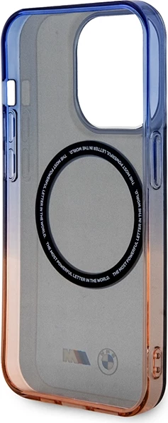 Ovitek Gradient Bumper MagSafe za iPhone 14 Pro 6.1, BMW, siv/oranžen/moder
