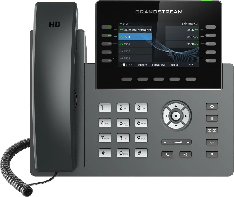 IP telefon, 10 linij, črn-siv Grandstream GRP2615