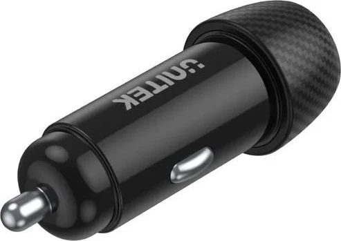 Avtomobilski polnilec Unitek, 38 W USB-A USB-C QC3.0, črn