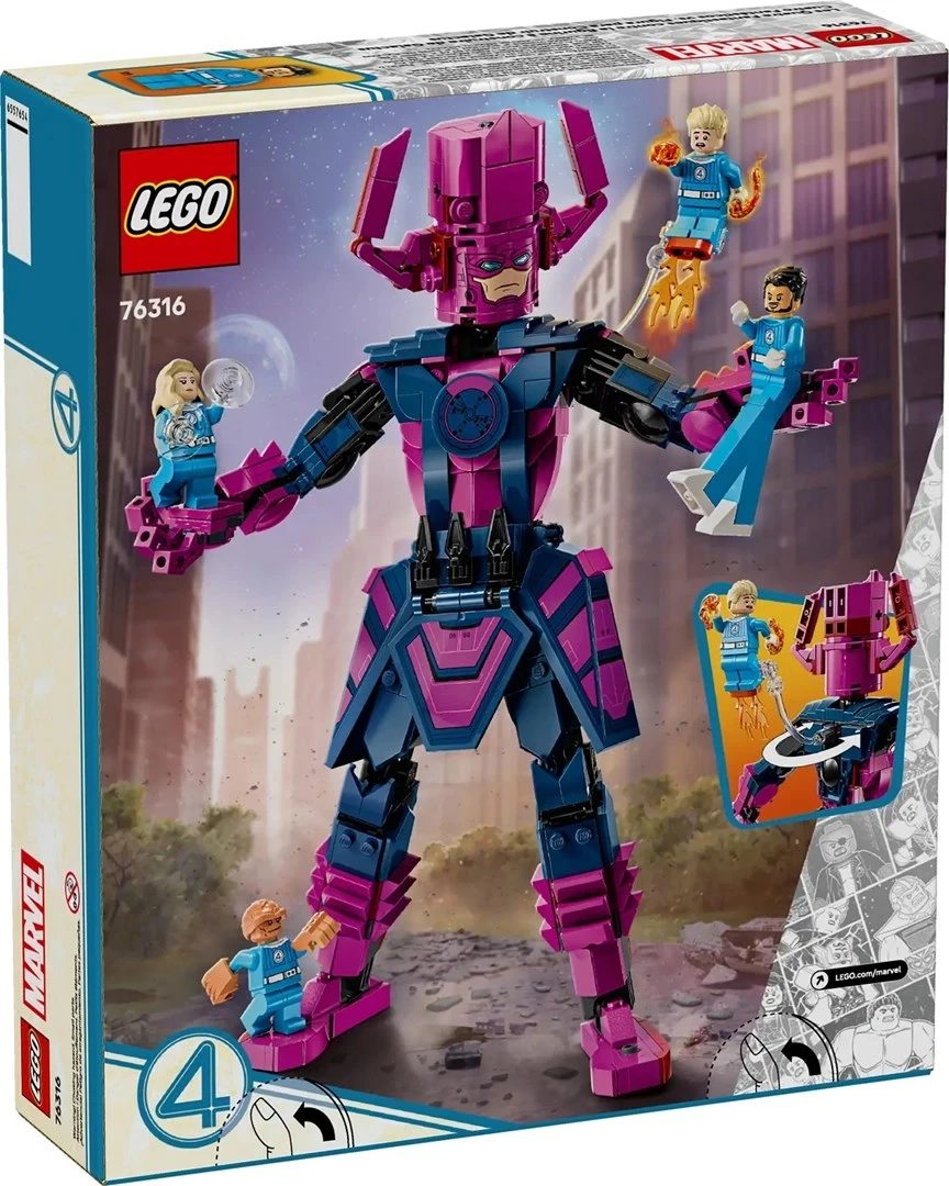 Set za sestavljanje Fantastic Four proti Galactusu, LEGO Marvel 76316, 427 kosov, 4 minifigure