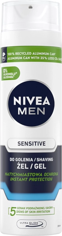 Gel za britje Sensitive Soothing za moške, Nivea Men, 200 ml