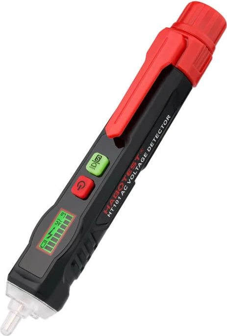 Detektor napetosti brez stika Habotest HT101, z LCD zaslonom, LED lučjo, črno-rdeč