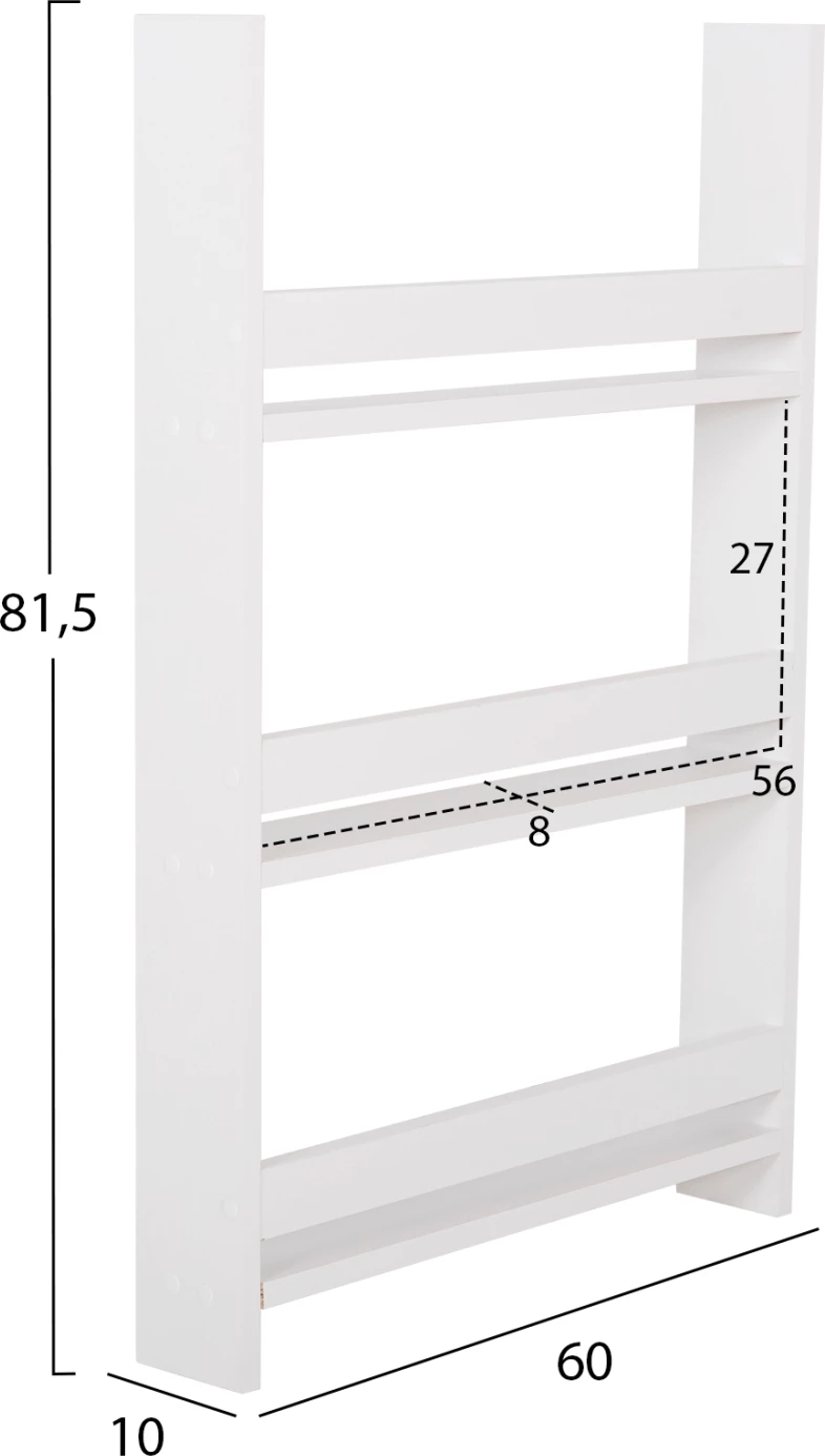 Stenske police SANI FH18223.01 melamin v beli barvi 60x10x90H cm (3 police)