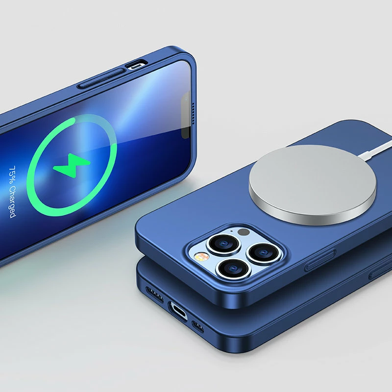 Ovitek za telefon 360°, kaljeno steklo, moder za iPhone 13 Pro Max, Joyroom JR-BP928