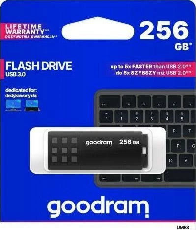 USB ključek GOODRAM UME3, 256 GB, USB 3.0, črn
