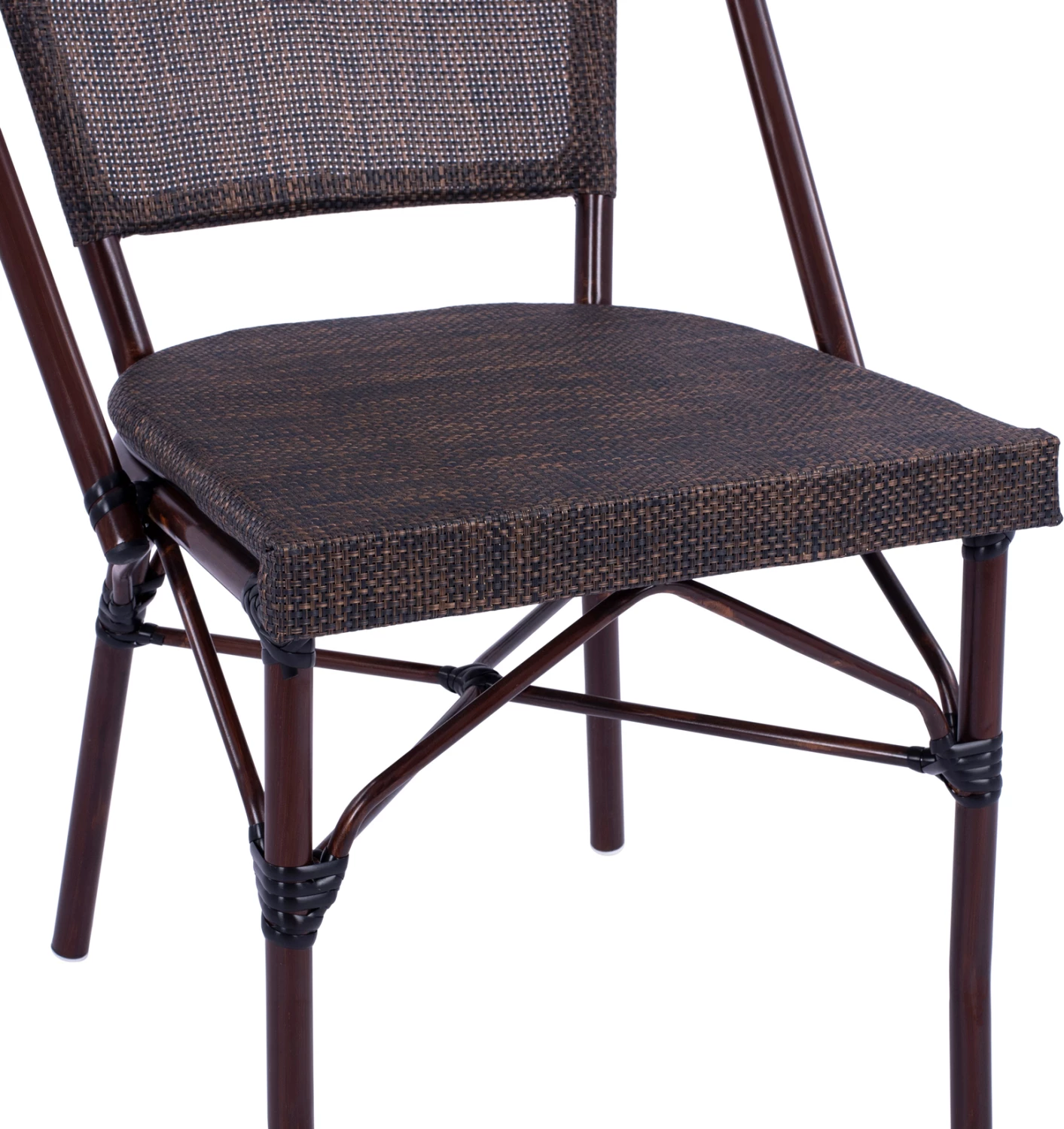 Kovinski stol videz bambusa rjave barve FH5718 54x62x89 cm