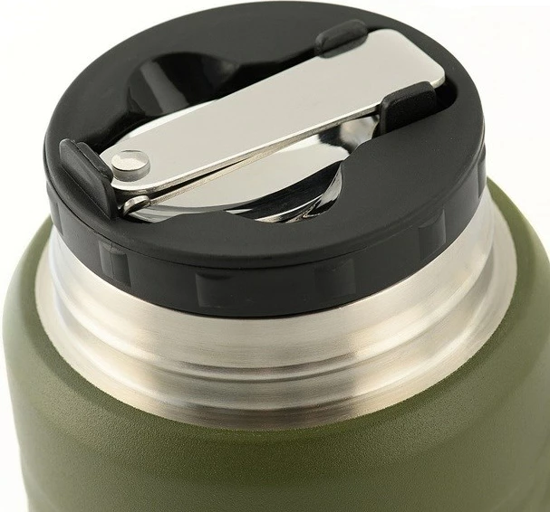 Termos za hrano z zložljivo žlico M-TAC UN-R02-750A, 750 ml, olivno zelen