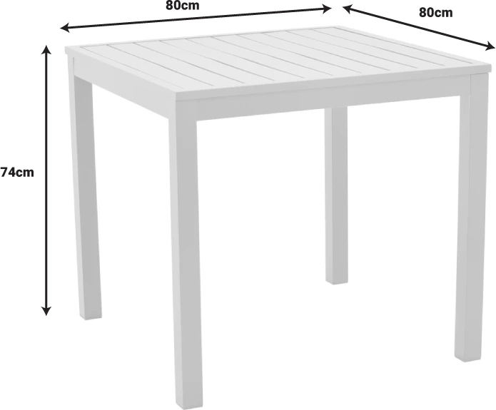 Set za teraso z mizo in stoli Kliton - Norture, aluminij, bela/ naravna, 80x80x74 cm, 3 kosi