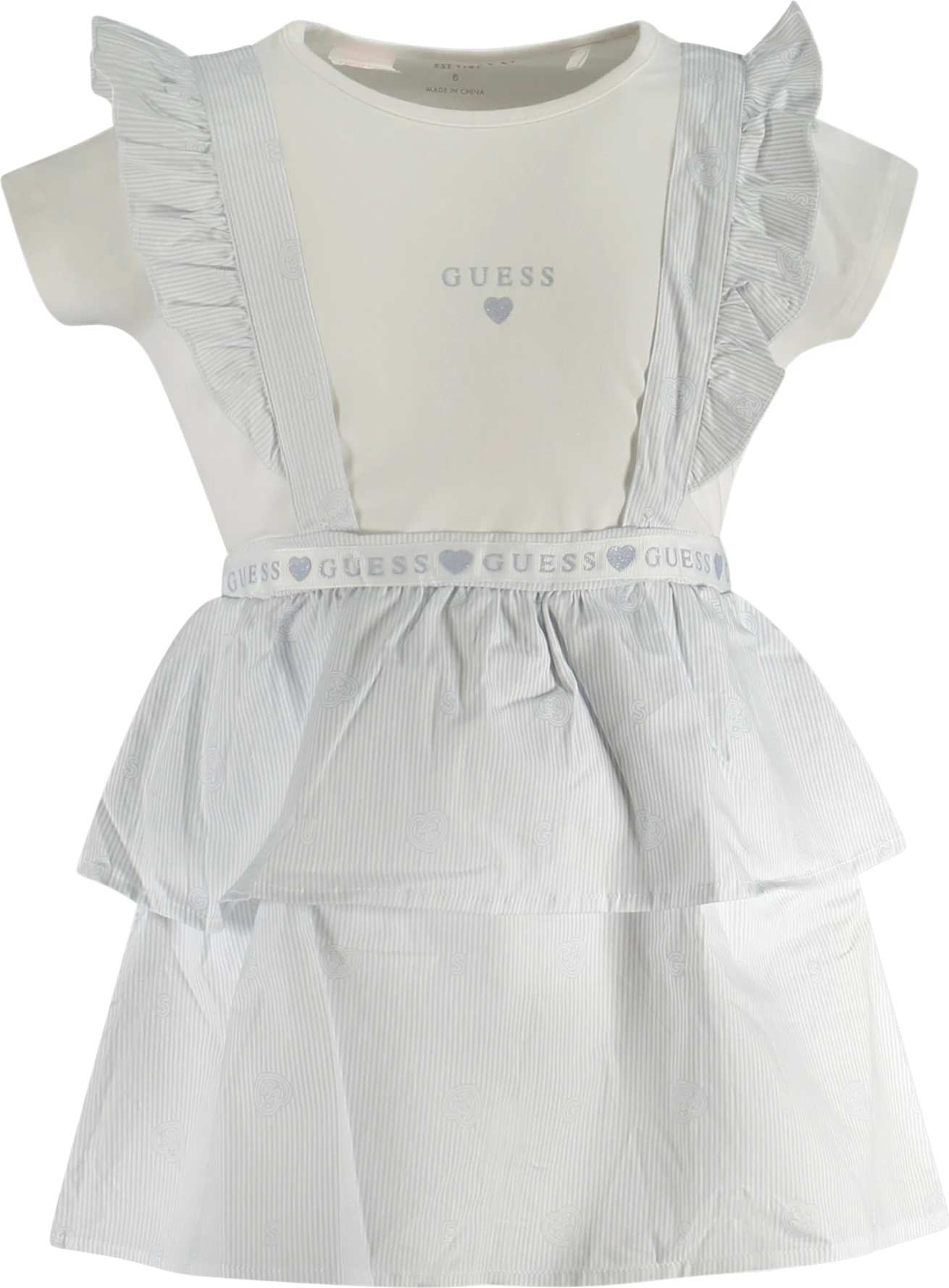 Komplet majic in krila z naramnicami, GUESS JEANS, za deklice, bela