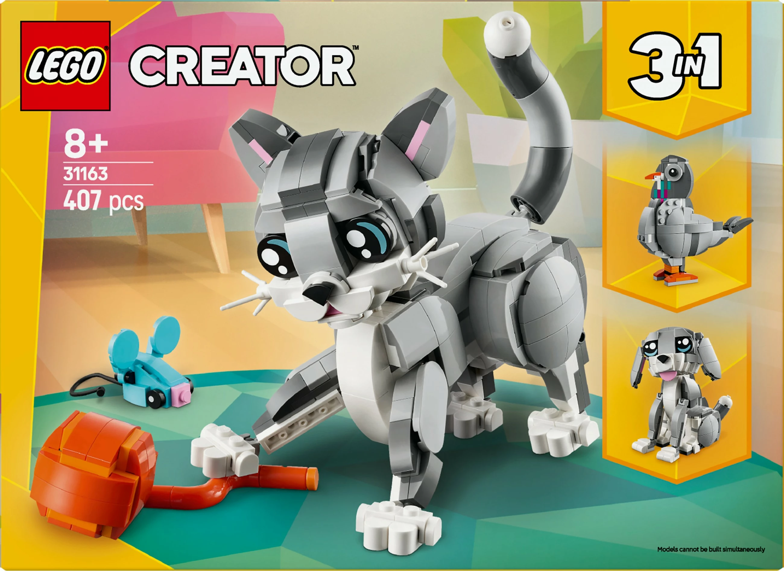 Gradbeno igračo LEGO Creator Siva mačka 31163, večbarvno