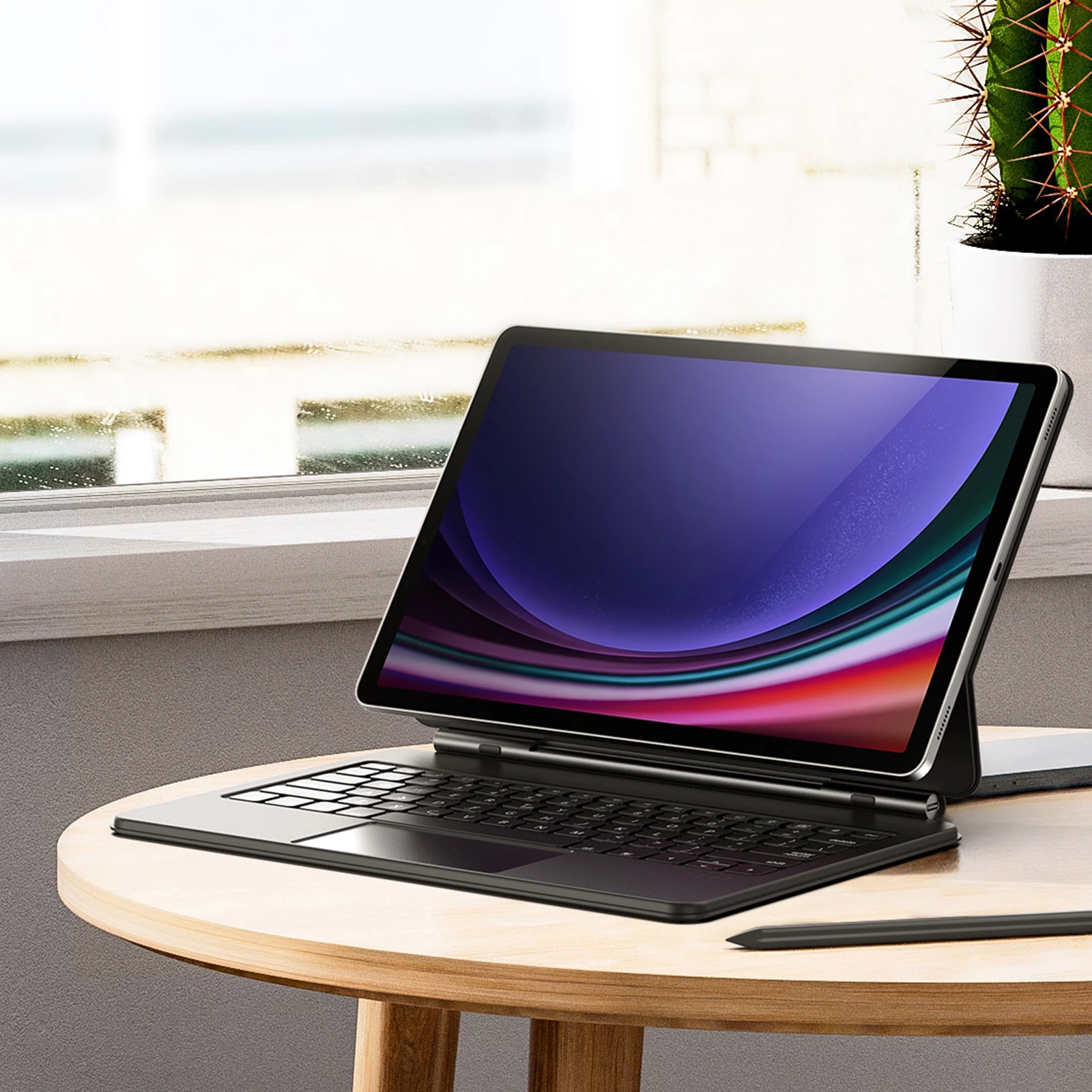 Ovitek z Bluetooth tipkovnico Dux Ducis MK Series za Samsung Galaxy Tab S9+, S8+, S7+, črn