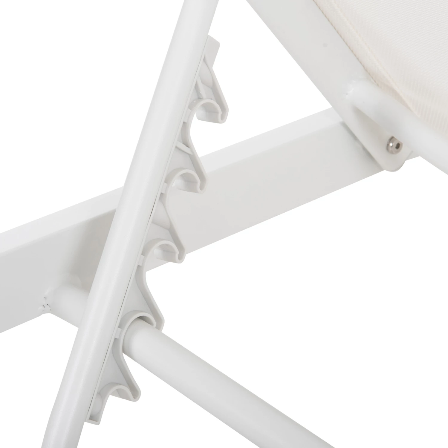 Aluminijasti ležalnik THATCHER FH5983.01 bel okvir in tekstilen 196,5x64,5x92Hcm