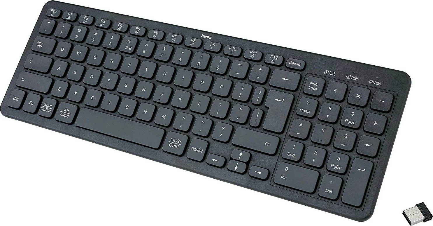 Brezžična večnapravna tipkovnica Hama WK-300, črna