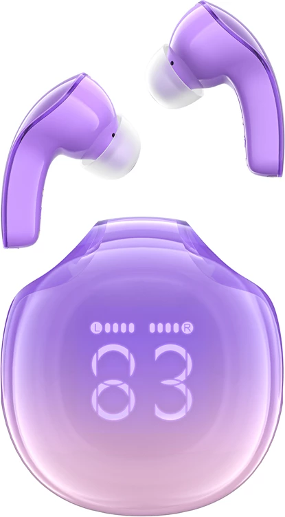 Brezžične slušalke Acefast T9, Bluetooth 5.3, z LED zaslonom, vijolične