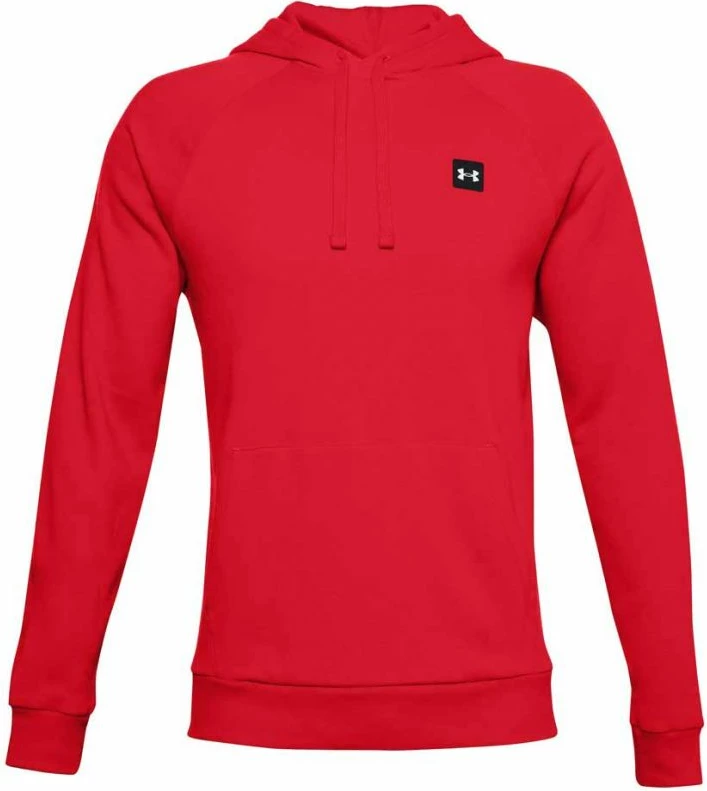 Raglan duks z odprtim kapuco Under Armour Rival Fleece za moške, rdeč