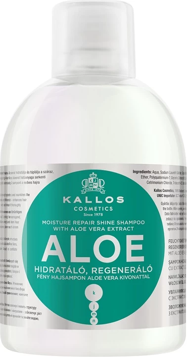 Regeneracijski šampon za suhe in poškodovane lase Kallos Aloe Moisture Repair Shine, 1000 ml