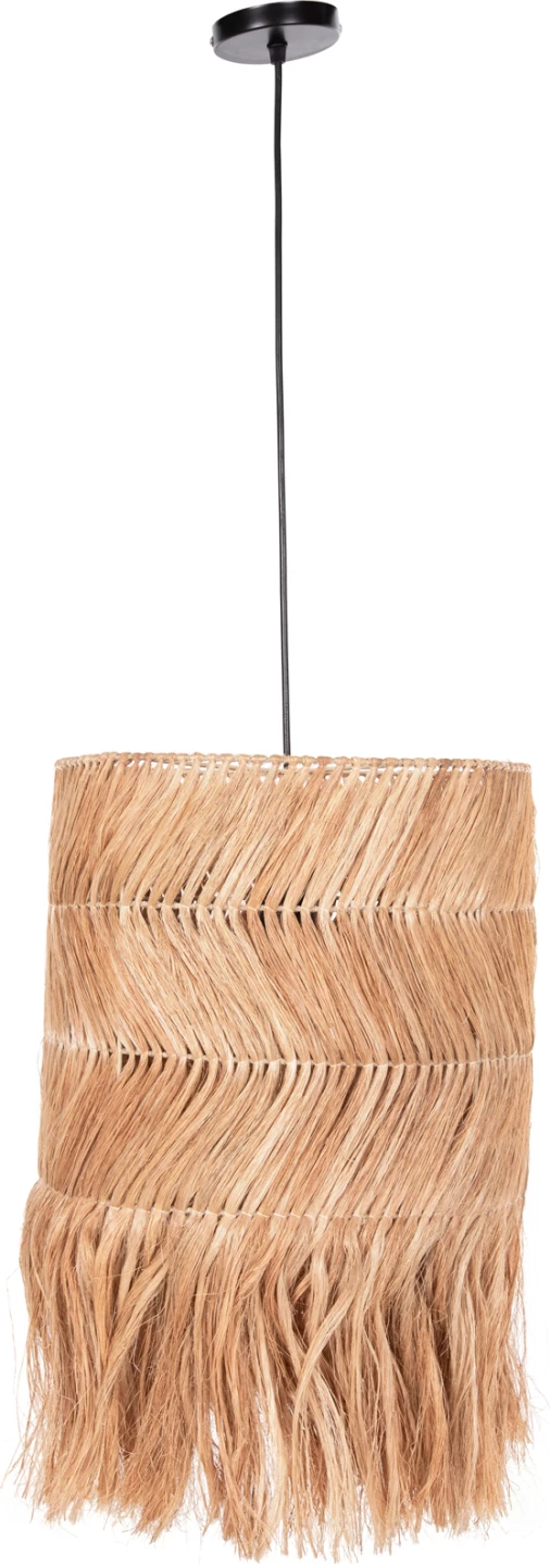 Stropna viseča svetilka cilindrična iz abake v naravni barvi 35x35x50Hcm.FH7756