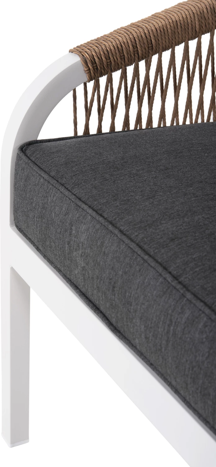 Zunanja garnitura za sedenje 4 kosi MAERLY FH6056.01 bela aluminij-PE pletena vrv-antracit blazine