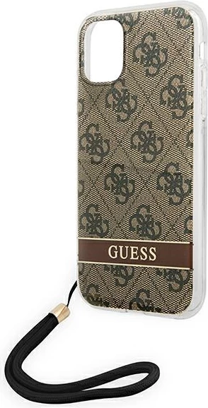 Ovitek za telefon 4G Print Strap za iPhone 11, Guess GUOHCN61H4STW, rjav
