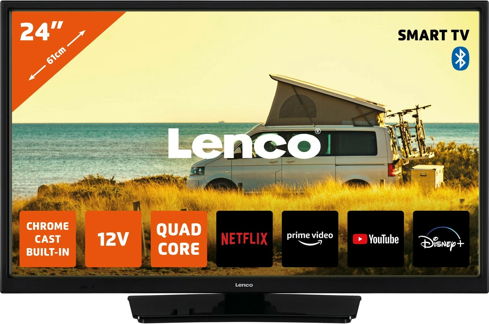 Pameten TV Lenco LED-2463, 24 inch, HD, Chromecast, Bluetooth, črn
