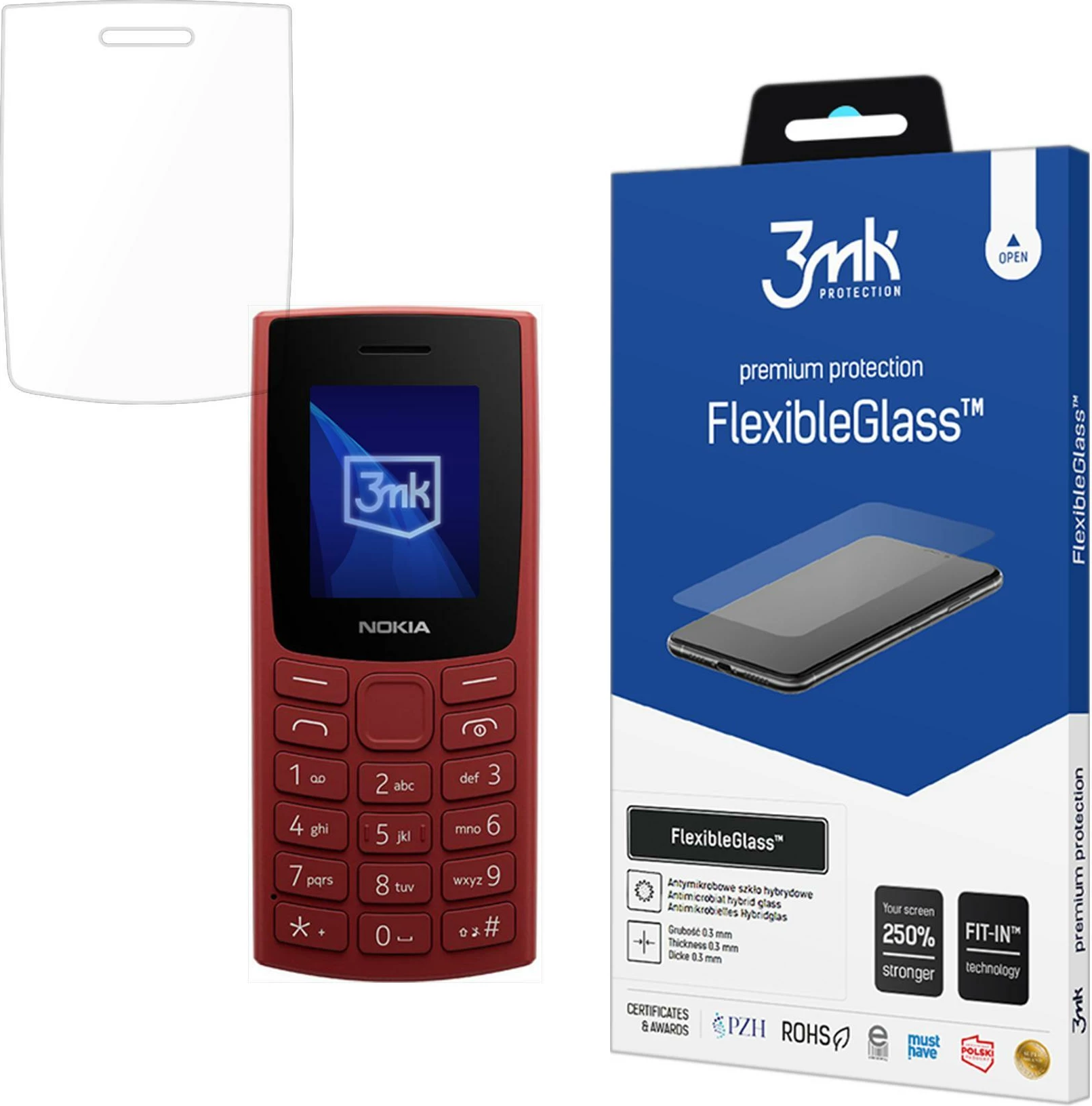 Zaščitnik zaslona Hybrid FlexibleGlass 3mk za Nokia 105 4G (2023)