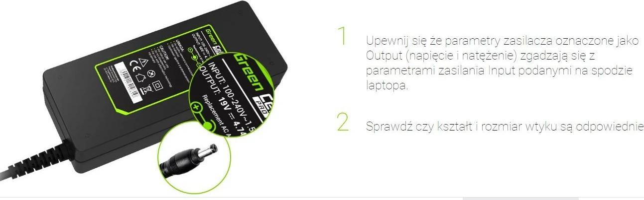 Napajalnik za Lenovo, 20 V 3,25 A, 65 W, črn — Green Cell PRO AD123P