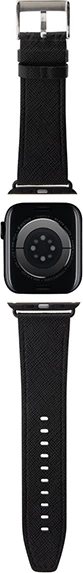 Usnjen pašček Saffiano Monogram za Apple Watch, Karl Lagerfeld, črn, 42/44/45/49 mm