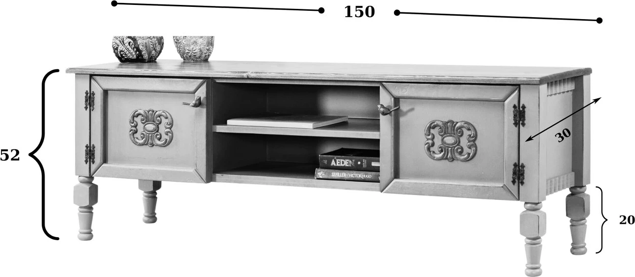 TV komoda Ada TV, Hanah Home, črna