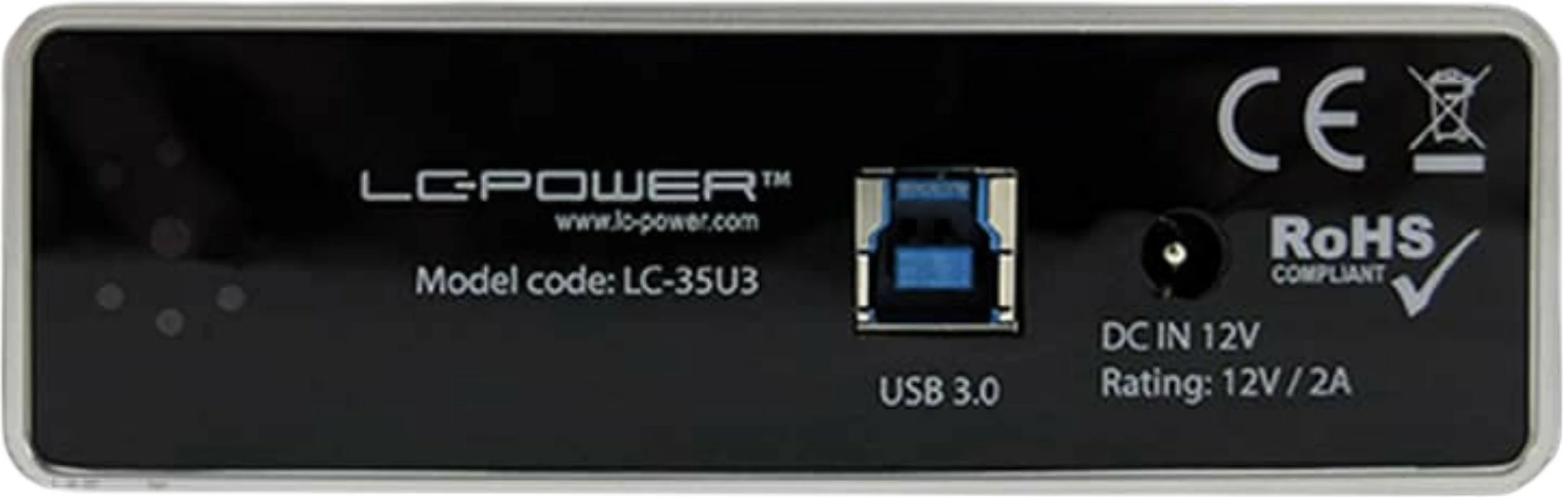 Zunanji ohišje za 3,5" LC-Power LC-35U3, USB 3.2, črno