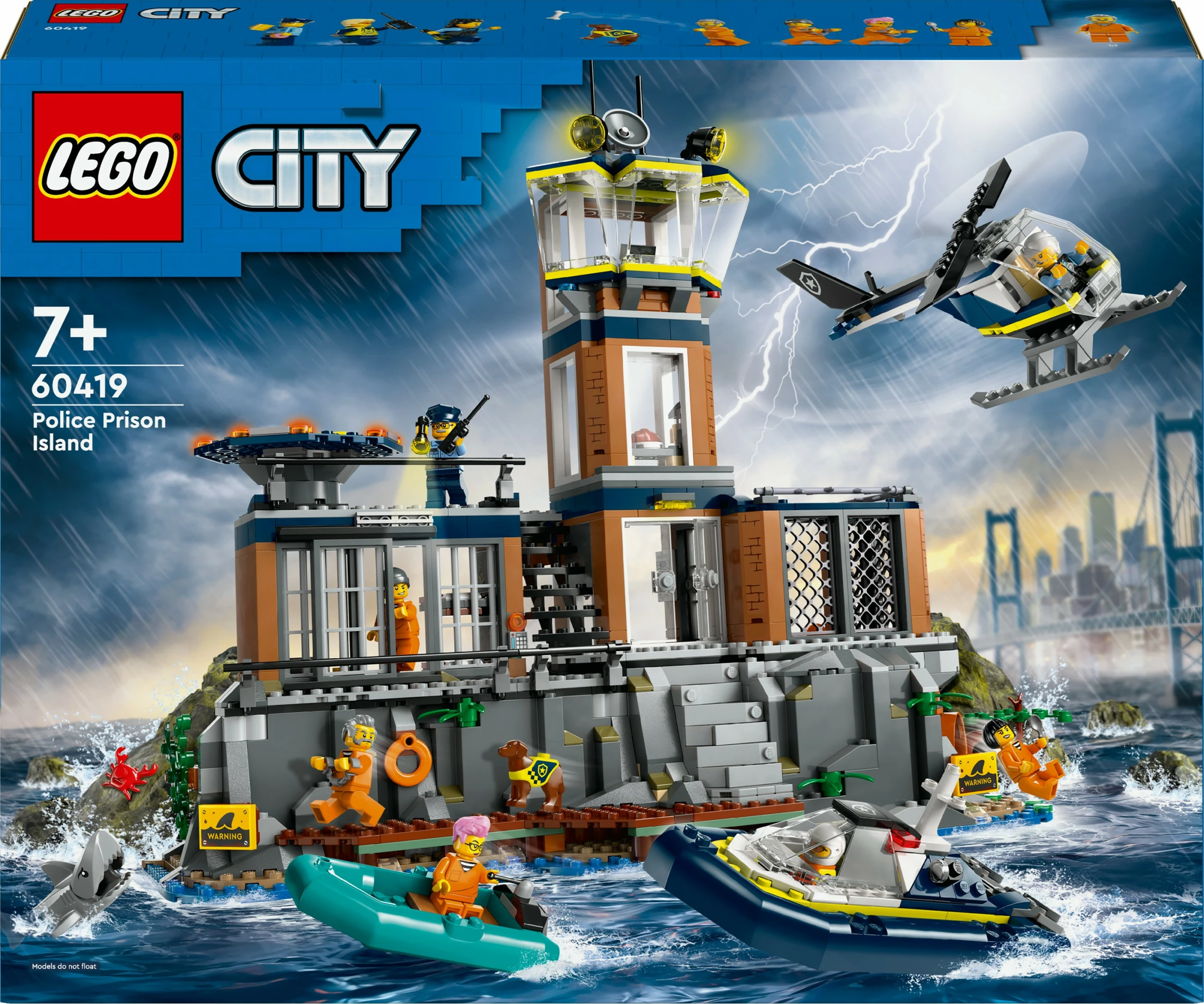 Gradbeni komplet Policijski zaporniški otok LEGO 60419, 980 kosov, večbarven