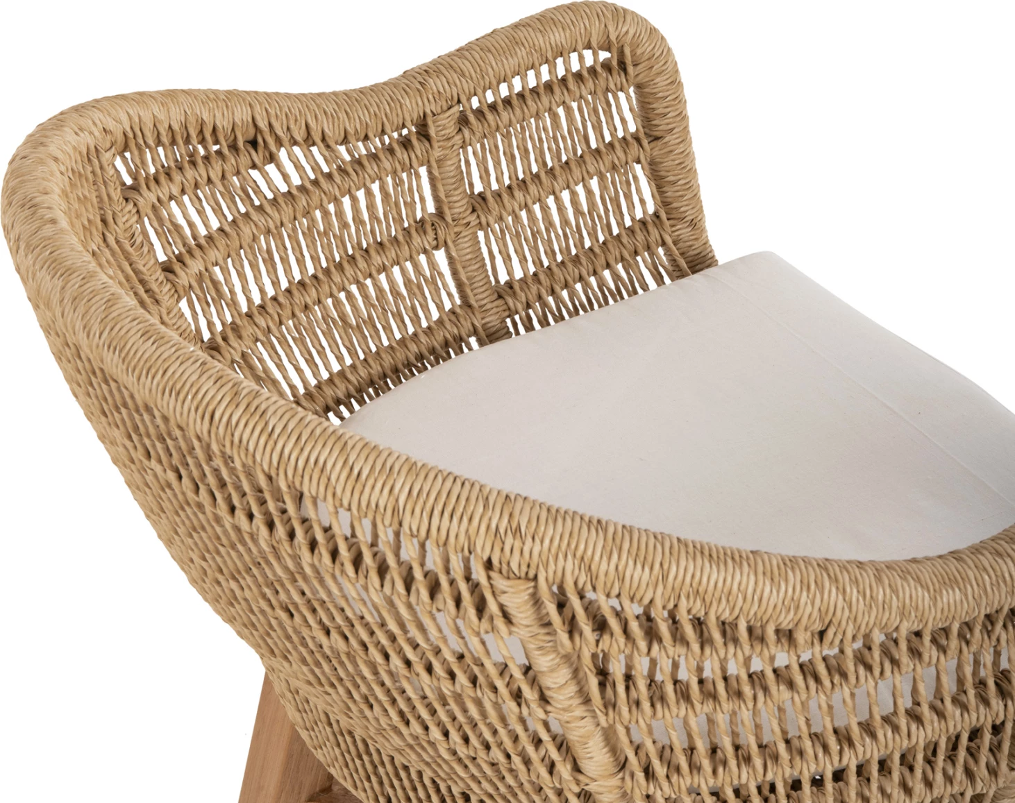 Fotelj LAMORA FH9826 iz tikovine-sintetična vrv-blazina 60x61x78Hcm