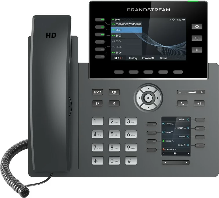 IP telefon z 6 linijami Grandstream GRP2616, črn