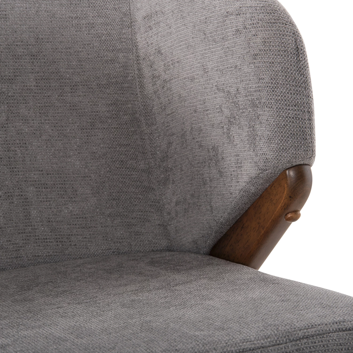 Jedilni stol Radder FH9749 iz kavčukovca v barvi oreha-siva tkanina 50x53x77Hcm, set 2 kosov