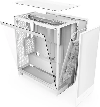 Računalniško ohišje Midi Tower z oknom iz kaljenega stekla, belo, NZXT H7 Flow