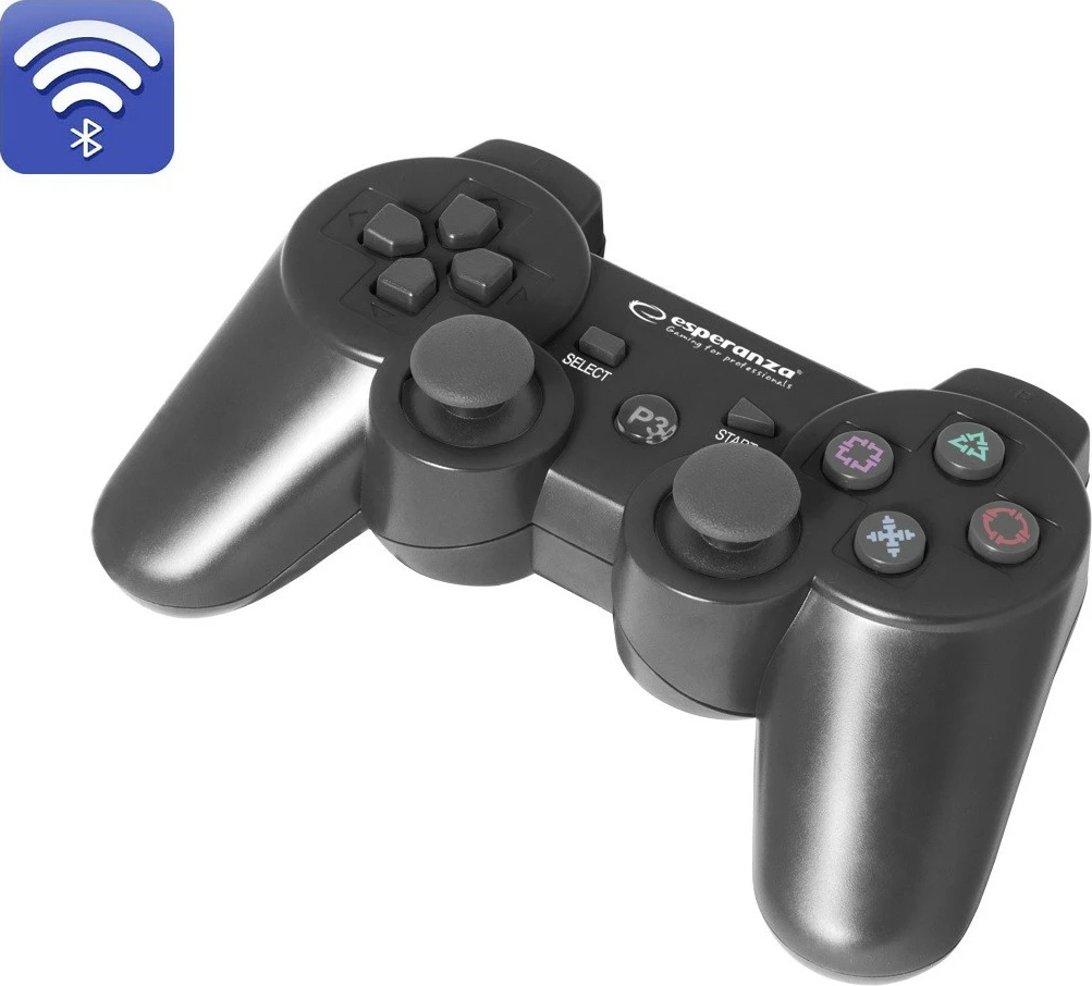 Brezžični igralni plošček za PS3, Bluetooth, črn, Esperanza EGG109K