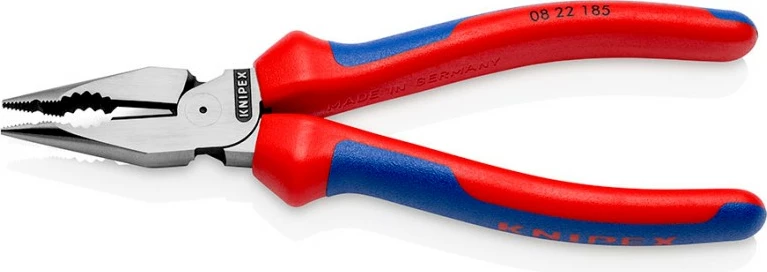 Klešče z ozkim koncem Knipex, 22 mm, rdeče/modri ročaji