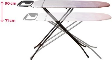 Daska za likanje Vileda Diamond S, 114 x 33 cm, s stojalom za likalnik, črno/roza/vijolično/belo