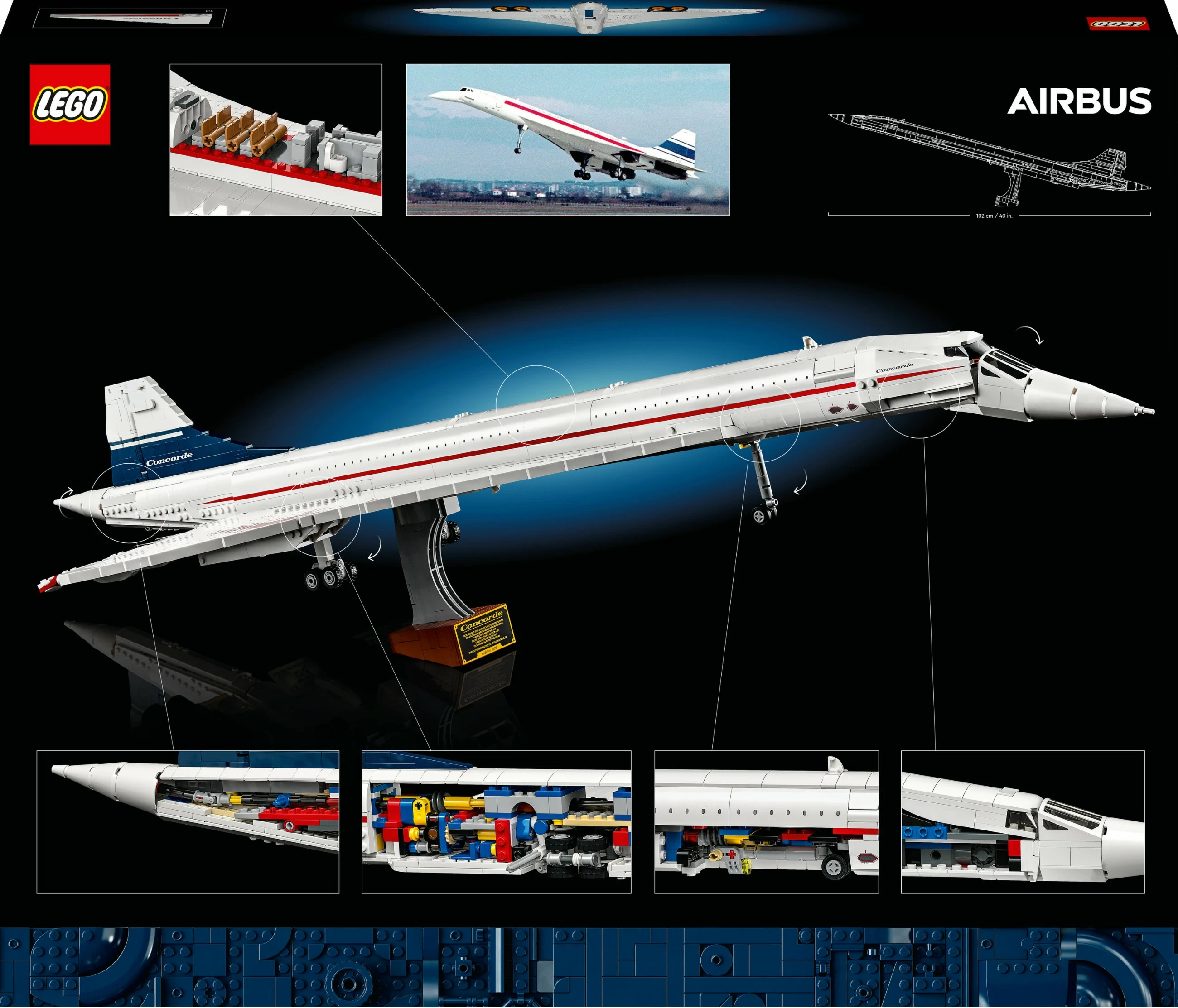 Gradbeni set Concorde LEGO ICONS, 2083 kosov, večbarven