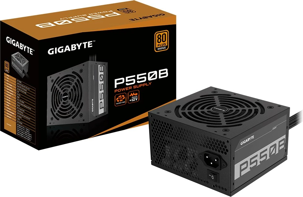 Napajalnik Gigabyte P550B, 550 W, 24-pin, črn