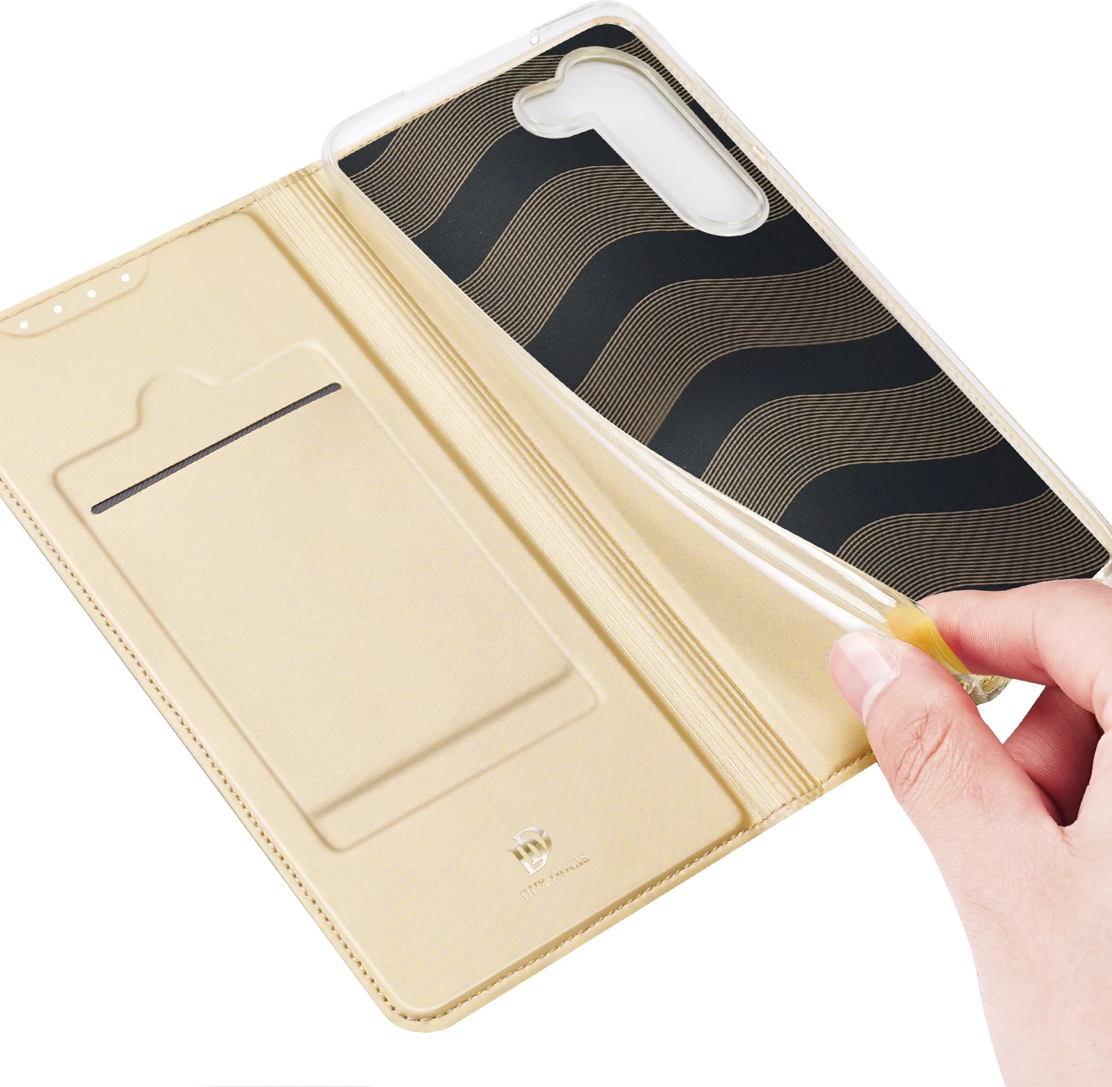 Ovitek za telefon Skin Pro Dux Ducis za Samsung Galaxy S23+, z žepom za kartice, s funkcijo stojala, zlata