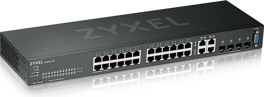 Profesionalni stikalo Zyxel GS2220-28 M RM, 24+4 vrat, rackmount, gigabit, črno
